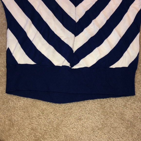Navy Blue & White Stripped Top - Picture 2 of 4